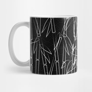 Oriental Black and White Bamboo Pattern Mug